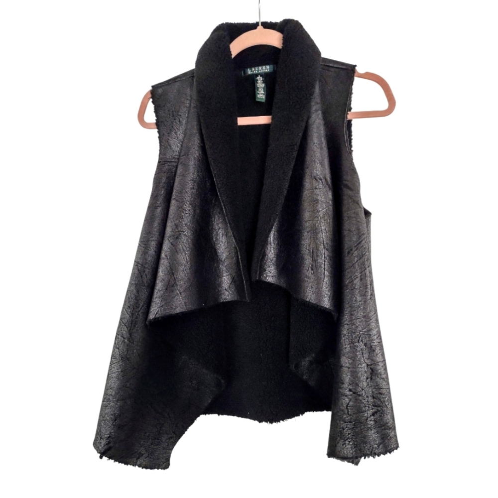 Lauren Ralph Lauren faux Sherpa vest Cabincore Whimsigoth Cozy